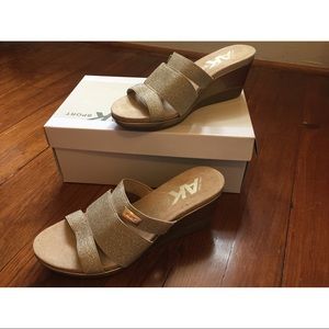 Anne Klein Sport Gold Wedge Sandal